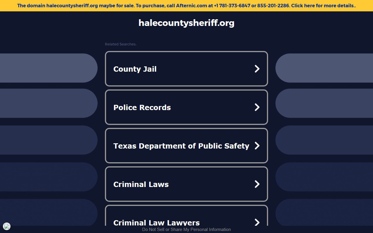 Hale County inmate records roster endpoint provider error